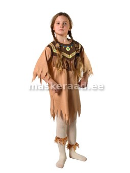 American Indian girl beige tuunikas