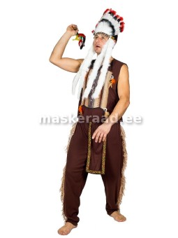 American Indian man in a Brown sleeveless shirt anymore