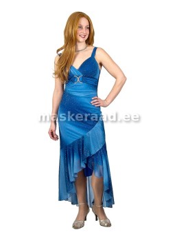 A brilliant blue full dress