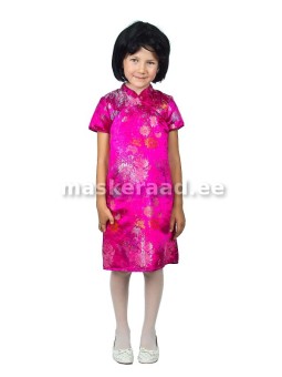A Chinese girl in a pink dress