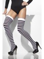 Opaque Hold-Ups Black & White Striped