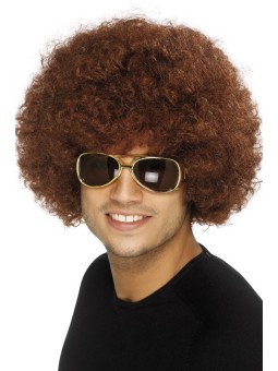 70's Funky Afro Wig Brown
