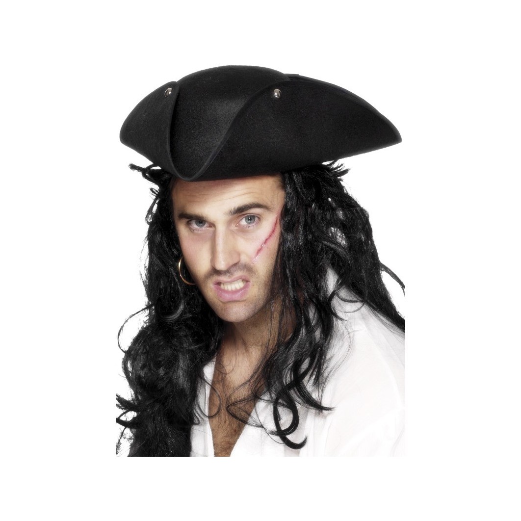 Pirate Tricorn Hat, Black