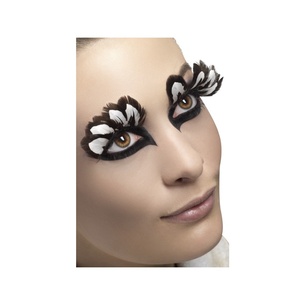Eyelashes, Feather, Brown, Contains Glue