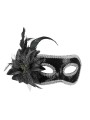 Pidulik must mask lillega ja hõbedase nöörkaunistusega