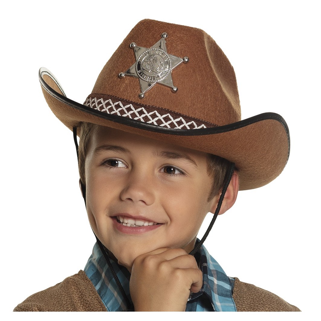 Laste pruun kauboi šerifi müts