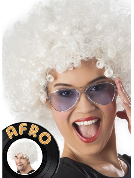 Afro parukas valge