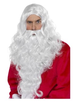 Jõuluvana valge pikem habe ja parukas